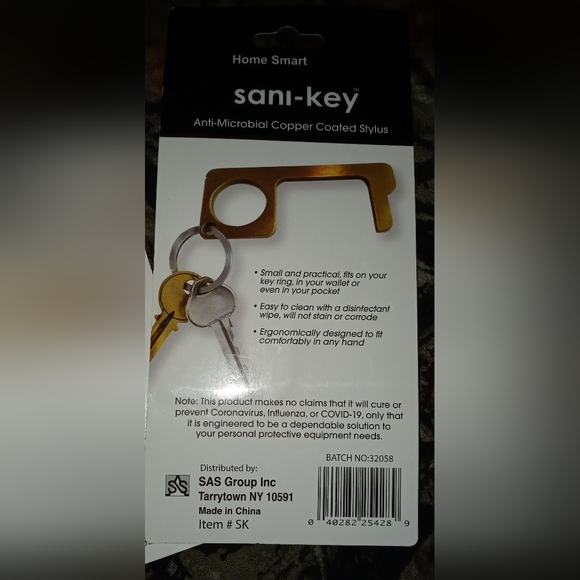Home Smart SANI-KEY No Touch Copper-coated Stylus Anti-Microbial NWT - Picture 3 of 4